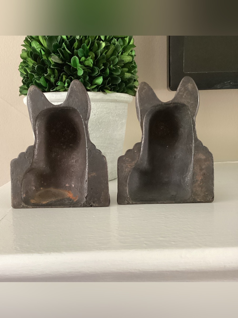 Pair of Vintage German Shepard Dog Cast Iron Bookends - Brown - Picture 4 of 9